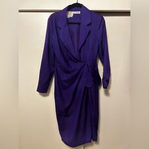 Ann Taylor Deep Purple Long Sleeve Dress